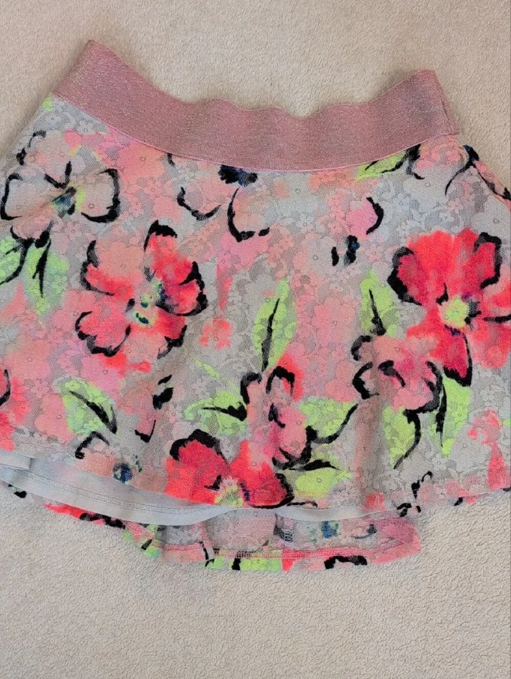 Justice Girls Floral Skirt Bundle Size 10 2 Piece Elastic Waist Lot